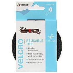 Sangle Velcro en ruban - noir - 10mm x 5m