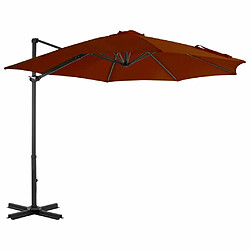 Maison Chic Parasol Jardin | Parasol déporté avec mat en aluminium Terre cuite 300 cm - GKD18282