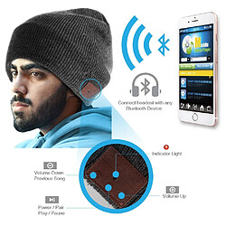 Acheter Bonnet chaud à la mode avec écouteur sans fil bluetooth avec microphone - gris foncé