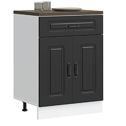 vidaXL Armoire de cuisine Kalmar noir bois d'ingénierie