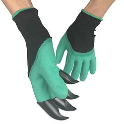 Wewoo Accessoire de jardinage pour creuser et planter, le droit avec des griffes Une paire de gants isolés au latex de protection avec des en plastique ABS de 