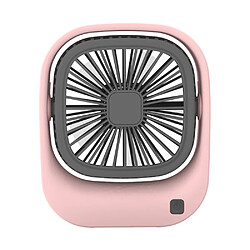 (Rose) Dessin Animé Mignon Mini Design de Bureau Portable Petits Ventilateurs Portables Usb Rechargeable