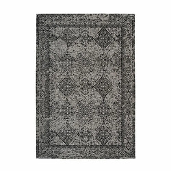 Paris Prix Tapis Vintage à Poils Courts Iglesia Gris & Noir 120 x 170 cm