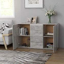 Avis Maison Chic Commode Buffet - Meuble de rangement Gris béton 120x35,5x75 cm Aggloméré -GKD71667