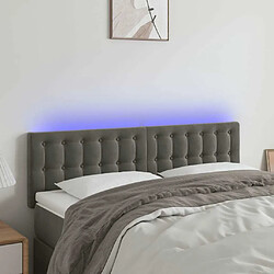 Maison Chic Tête de lit scandinave à LED,meuble de chambre Gris foncé 144x5x78/88 cm Velours -MN19308