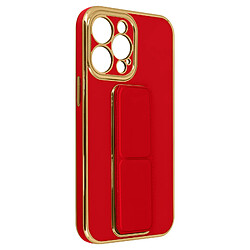 Avizar Coque iPhone 13 Pro Béquille pliable Système magnétique rouge