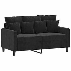 Maison Chic Canapé à 2 places,Sofa de Salon,Canapé droit Noir 120 cm Velours -GKD414042