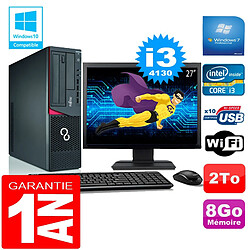 PC Fujitsu Esprimo E720 E85+ SFF Core I3-4130 8Go Disque 2 To Wifi W7 Ecran 27" - Occasion