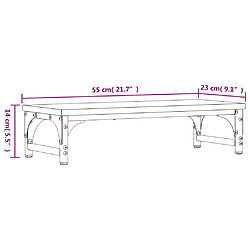 vidaXL Support de moniteur chêne fumé 55x23x14 cm bois d'ingénierie pas cher