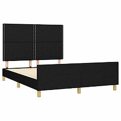 Acheter Maison Chic Cadre/structure de lit avec tête de lit pour adulte - Lit Moderne Chambre Noir 140x190 cm Tissu -MN25074