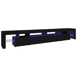 vidaXL Meuble TV avec lumières LED Noir 260x36,5x40 cm