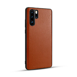 Wewoo Pour Huawei P30 Pro Lychee Grain Cortex Coque de protection en TPU anti-chute téléphone portable marron