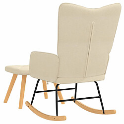 Acheter vidaXL Chaise à bascule avec repose-pied Crème Tissu