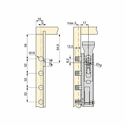 Acheter (5 Kit) Ferrure de suspension invisible pour modules hauts, avec plétine, charge 65 kg, Acier, Zingué, 5 un.