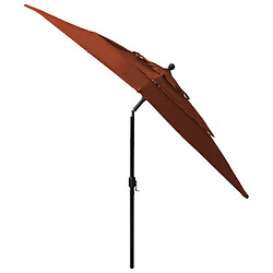 Avis Helloshop26 Parasol à 3 niveaux avec mât en aluminium 2,5 x 2,5 m orange 02_0008774