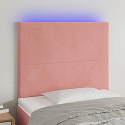 Maison Chic Tête de lit scandinave à LED,meuble de chambre Rose 80x5x118/128 cm Velours -MN45226