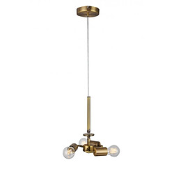 Luminaire Center Suspension Baymont Laiton antique 3 ampoules 34cm