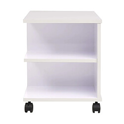 Helloshop26 Étagère armoire meuble design étagère à roulettes 50 cm blanc 2702037/2