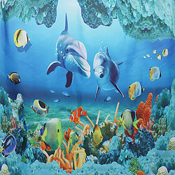 Acheter Universal Dolphin rideaux de douche profonde polyester rideaux imperméables siège toilette tapis couvercle toilette serviette de bain