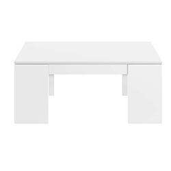 Acheter Table Basse à Plateau Relevable coloris blanc brillant - Dim : 100 x 50 x 42 cm -PEGANE-