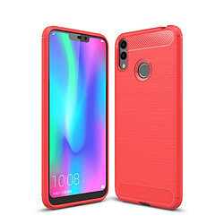 Wewoo Coque en TPU souple texturée fibre de carbone pour HuHonor 8C (rouge)