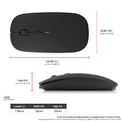 Avis Souris sans fil Bluetooth rechargeable argentée pour ordinateur portable, souris de jeu silencieuse