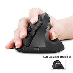 Universal Souris gaming sans fil Bluetooth Vertical Ergonomic Rechargeable PC Gamer RGB Laptop Rétroéclairée Souris | Mouse (Noir)