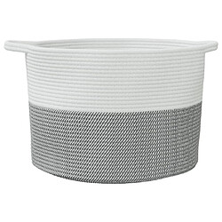 Avis vidaXL Panier à linge gris et blanc Ø55x36 cm coton