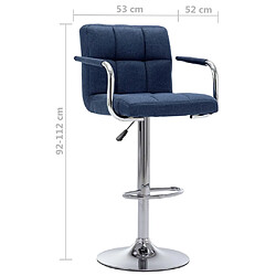 vidaXL Chaise de bar Bleu Tissu pas cher