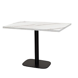 Restootab Table 120x70cm - modèle Round marbre blanc