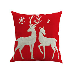 P95 4PCS 45 * 45cm Christmas Christmas Rouge Elk motif étreignant Taie d'oreiller de vacances à la maison Décoration Taie d'oreiller Sofa Coussin Coussin