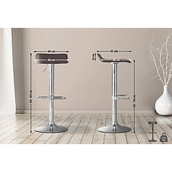 Avis Decoshop26 Tabouret de bar x1 avec repose-pieds siège pivotant à 360° design simple PVC marron et métal chromé 10_0004799