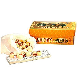 Loto russe jeu avec figurines en bois