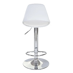 Mendler 2x Tabouret de bar HWC-B14, cuir synthétique ~ blanc