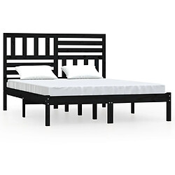 vidaXL Cadre de lit sans matelas noir 150x200 cm bois de pin massif