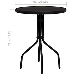 vidaXL Ensemble de bistro 3 pcs Rotin PVC Noir pas cher