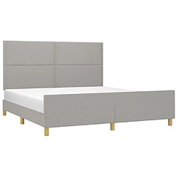 Avis Maison Chic Cadre/structure de lit avec tête de lit pour adulte - Lit Moderne Chambre Gris clair 160x200 cm Tissu -MN86851