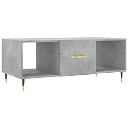 vidaXL Table basse gris béton 102x50x40 cm bois d'ingénierie