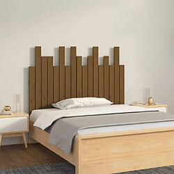 Maison Chic Tête de lit scandinave pour lit adulte,Meuble de chambre murale Marron miel 108x3x80 cm Bois massif de pin -MN21537