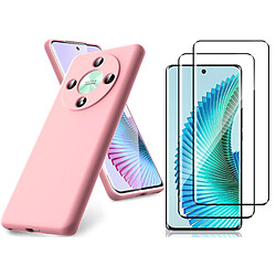 Coque Pour Honor Magic 6 Lite 5G Silicone Rose + 2 Verres Trempes Little Boutik©