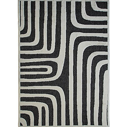 Thedecofactory NEW AGE OPTIQUE - Tapis d'extérieur et intérieur en relief anthracite 160x220 