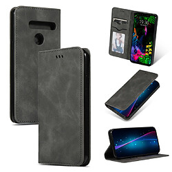 Wewoo Housse Coque Etui en cuir avec rabat horizontal magnétique Business Skin Feel pour LG G8 / LG G8 ThinQ gris foncé