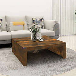 Maison Chic Table basse pour salon | Table à café Chêne fumé 100x100x35 cm Bois d'ingénierie -GKD95416