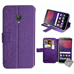 Htdmobiles Housse etui portefeuille pour Alcatel One Touch Pixi 4 3G (5.0) + film ecran - MAUVE