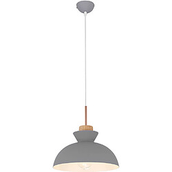 ICONIK INTERIOR Lampe Suspension design nordique en métal et en bois Gris