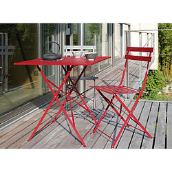 ALIZÉ Chaises pliantes en acier Cuba (Lot de 2) rouge.