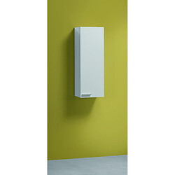 Alter Unité murale suspendue pour salle de bain avec une porte et une étagère interne, couleur blanc brillant, Mesure 30 x 85 x 25 cm