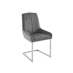 Vente-Unique Lot de 6 chaises en velours et métal - Gris - BERLONA pas cher