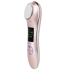 Chrono Masseur de beauté faciale à ultrasons, chaud et froid, nettoyage des instruments de beauté pour la désintoxication du visage(Or rose)