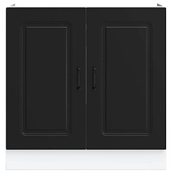 Avis vidaXL Meuble bas pour évier Kalmar noir 80x46x81,5 cm bois ingénierie